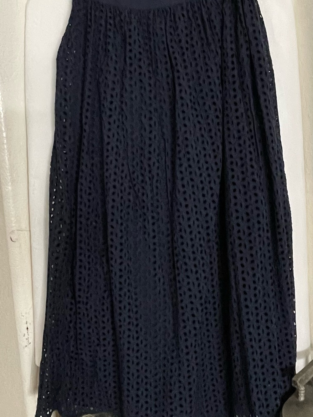 H&M Navy Eyelet Maxi Skirt
